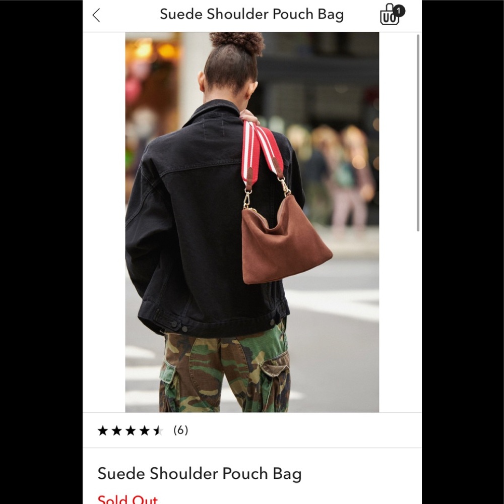 Suede Shoulder Pouch Bag